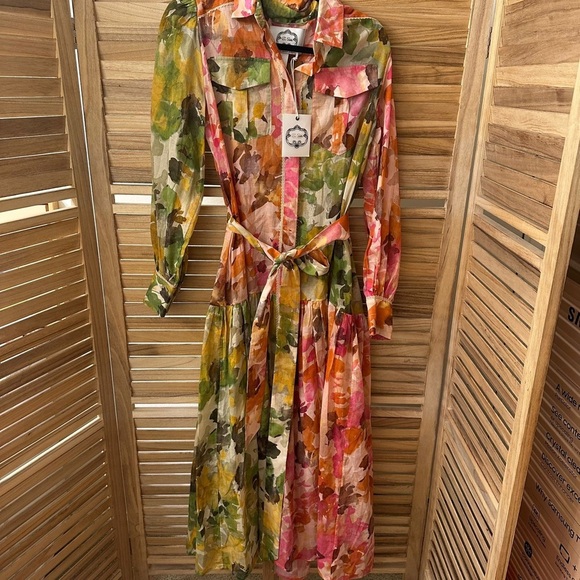 NEW NWT Evi Grintela Isla Belted Maxi Dress Size S - Picture 6 of 11